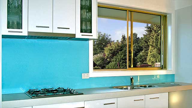 KOLOR™ - Kitchen Glass Splashbacks - Blue - Deans Marsh - Supplied & Installed by - geelongsplashbacks.com.au